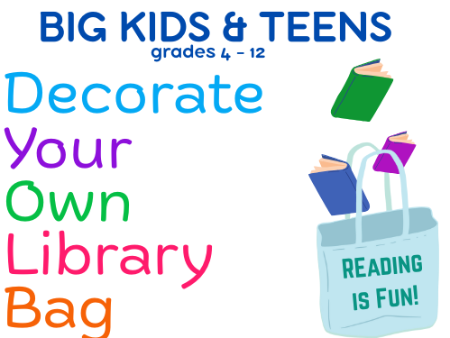 Decorate your own library bag program logo